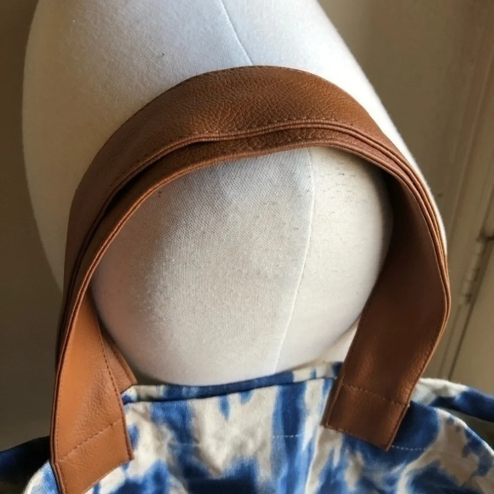 Lu + Elle blue tie dye canvas tote bag